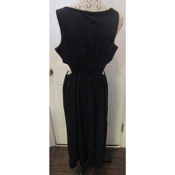 Deep Self Maxi Dress Black Crewneck O Ring Cutout Sundress NWT Womens Size L - Picture 5 of 8